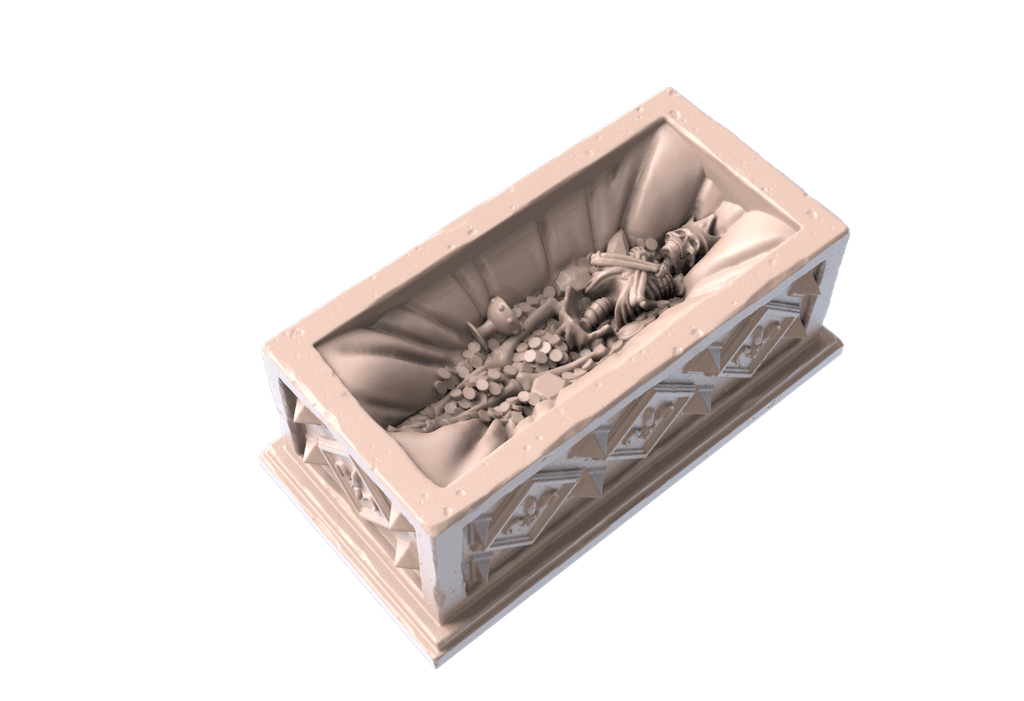 Prächtiger Sarg mit dem Leichnam des Königs