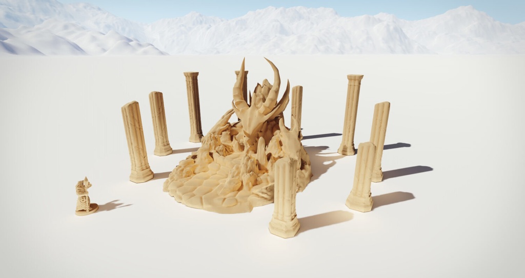 Mana-Schriftarten mit Säulen Variante B