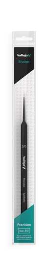 [B03030] Vallejo Round Synthetic Brush, Triangular Handle No. 3/0